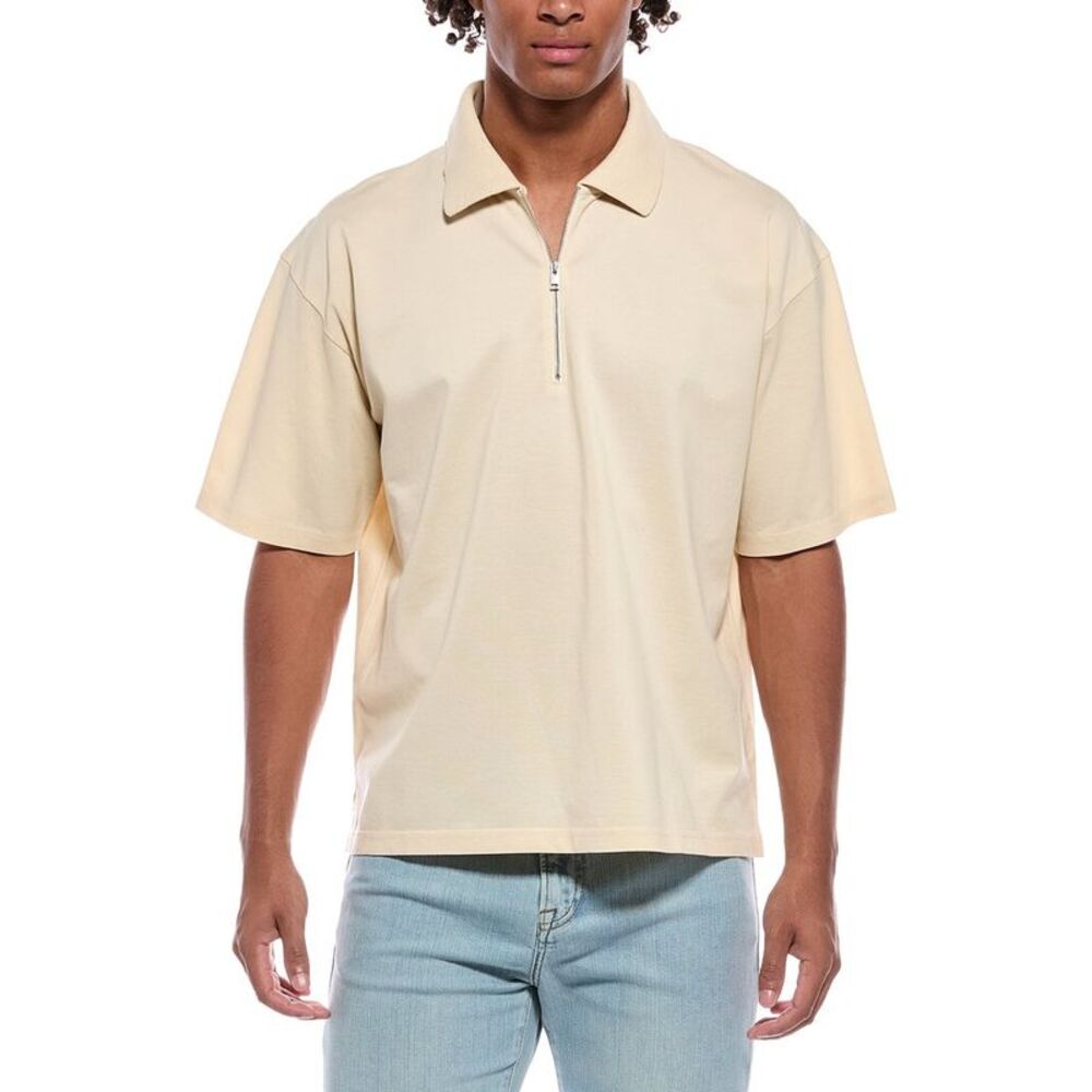 Frame Denim Mens Frame Zip Polo Shirt, Gray